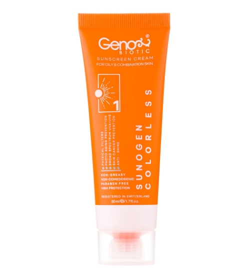 تصویر  کرم ضد آفتاب فاقد چربی SPF50 ژنوبایوتیک - بی رنگ