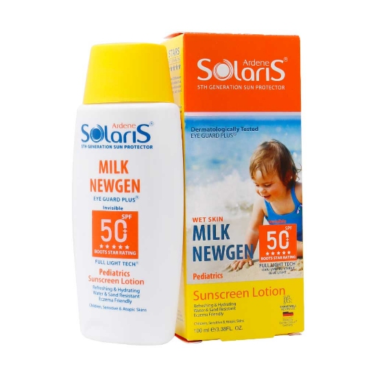 تصویر  لوسیون ضد آفتاب کودکان SPF 50 میلک نیوژن آردن سولاریس - بی رنگ