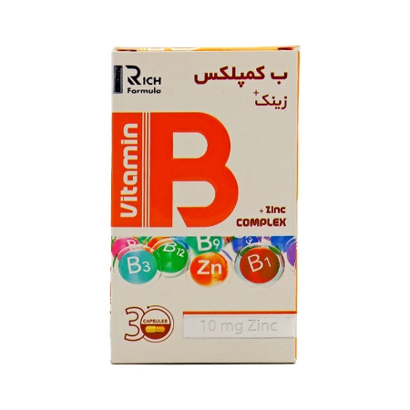تصویر  کپسول بکمپلکس زینک 10 بهستان - 30 عددی