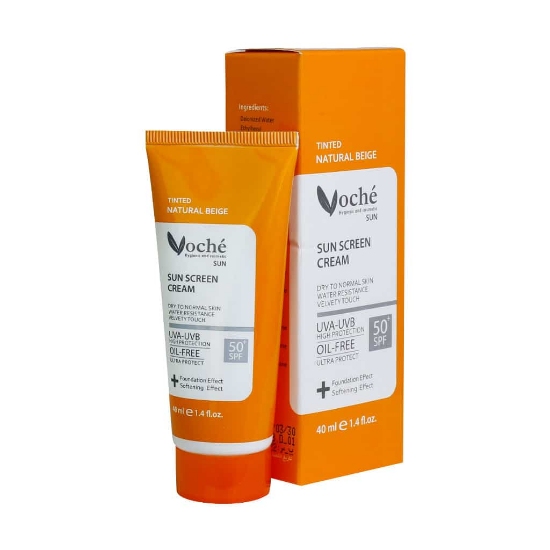 تصویر  کرم ضد آفتاب SPF50 وچه مناسب پوست خشک و معمولی - بژ طبیعی