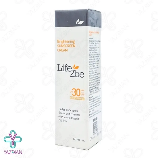 کرم ضد آفتاب روشن کننده SPF30 فاقد چربی لایف توبی – بژ طبیعی
