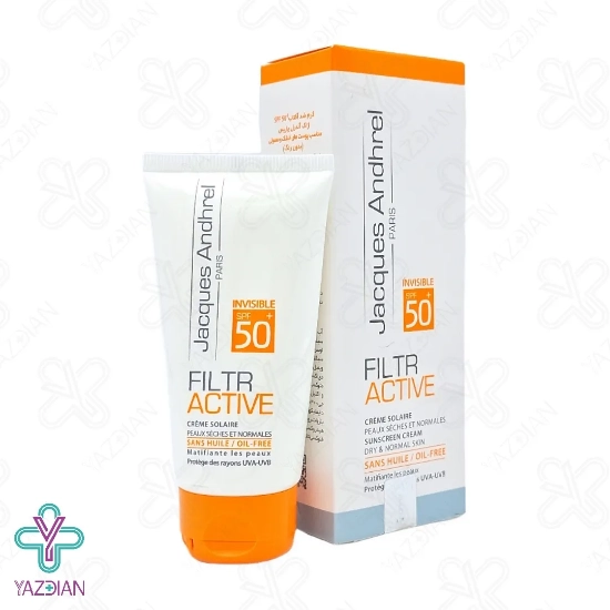 کرم ضد آفتاب SPF50 فاقد چربی پوست خشک و معمولی ژاک آندرل - بی رنگ