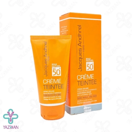 کرم ضد آفتاب SPF50 فاقد چربی پوست خشک ژاک آندرل - بژ طبیعی