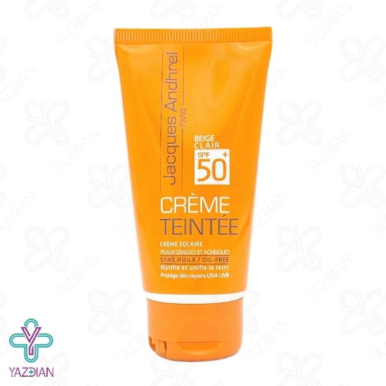 کرم ضد آفتاب SPF50 فاقد چربی پوست چرب ژاک آندرل - بژ روشن
