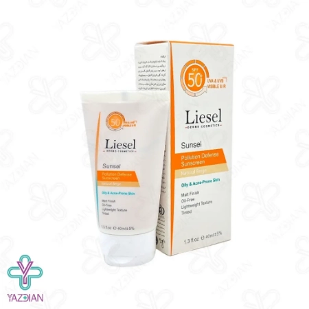 کرم ضد آفتاب SPF50 پوست چرب لایسل - بژ طبیعی	