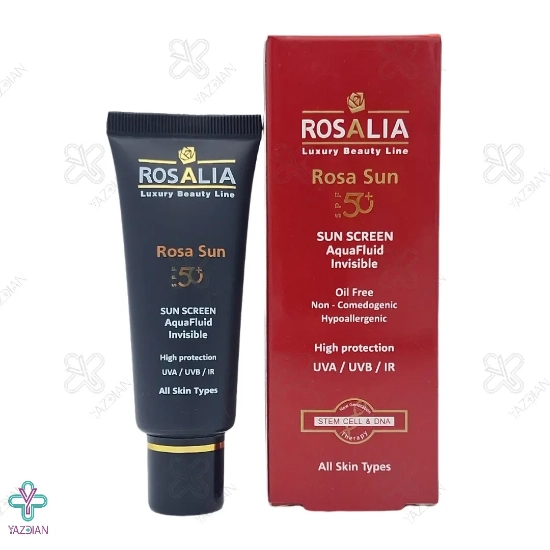 کرم ضد آفتاب SPF 50 رزالیا مناسب انواع پوست - بی رنگ	