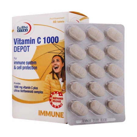 قرص ویتامین ث 1000 میلی گرم دپو یوروویتال - 60 عددی