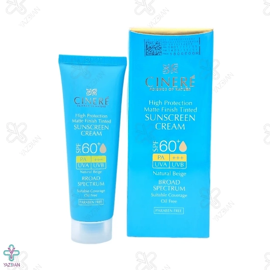 کرم ضد آفتاب رنگی SPF60 فاقد چربی سینره - بژ طبیعی 