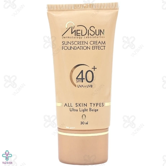 کرم ضد آفتاب SPF 40 مدیسان با پوشش کرم پودر مناسب انواع پوست - بژ خیلی روشن 