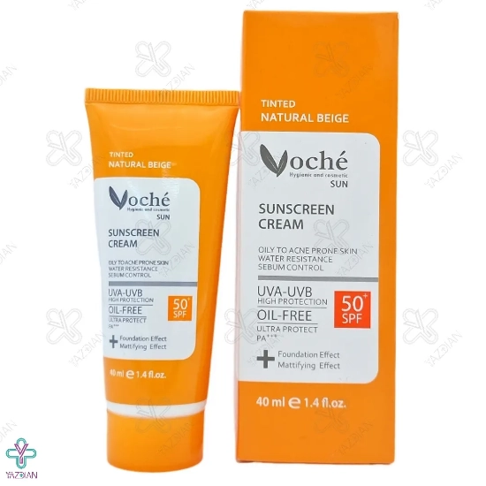 کرم ضد آفتاب SPF50 پوست چرب وچه - بژ طبیعی