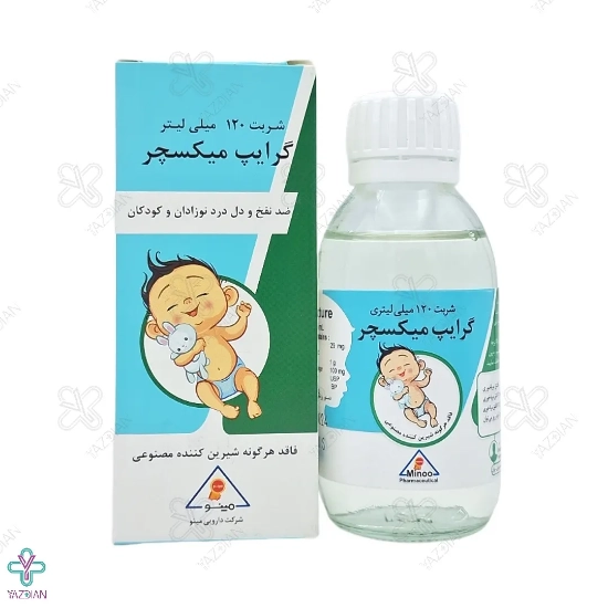 شربت ضد نفخ گرایپ میکسچر مینو - 120 میلی لیتر