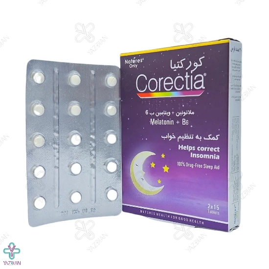 قرص آرامبخش ملاتونین 3 + ب6 کورکتیا نیچرز اونلی - 30 عددی