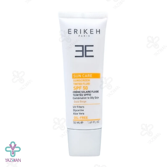 فلوئید ضد آفتاب SPF50 فاقد چربی اریکه - بژ طلایی