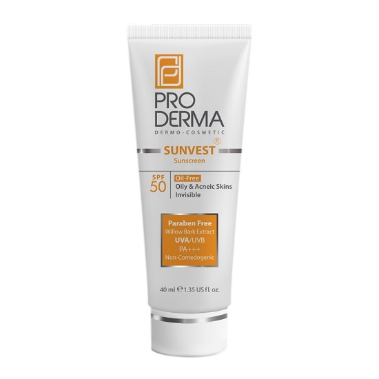 تصویر  کرم ضد آفتاب SPF50 فاقد چربی پرودرما - بی رنگ