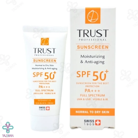 کرم ضد آفتاب ضد چروک SPF 50 پوست خشک و نرمال تراست - بی رنگ