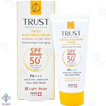 کرم ضد آفتاب SPF 50 پوست خشک و معمولی تراست - بژ روشن	