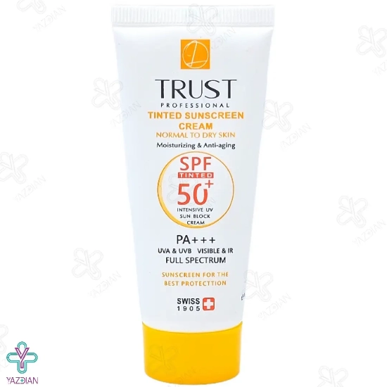 کرم ضد آفتاب SPF 50 پوست خشک و معمولی تراست - بژ طبیعی	