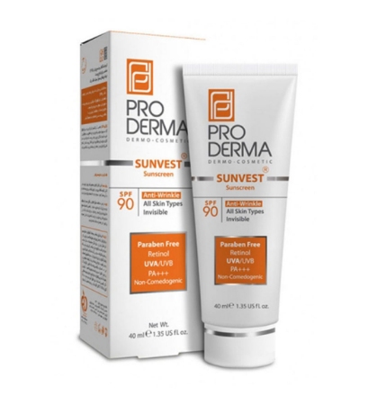 تصویر  کرم ضد آفتاب ضد چروک SPF90 پرودرما – بی رنگ