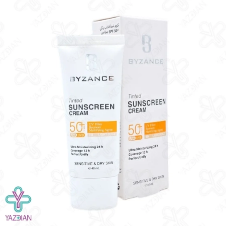کرم ضد آفتاب SPF 50 پوست خشک بیزانس – بژ روشن	