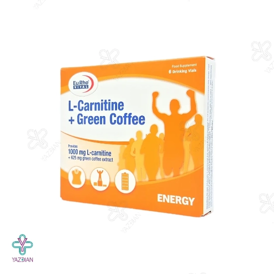 ویال خوراکی کاهش وزن ال کارنیتین و گرین کافی یوروویتال - 6 عددی 