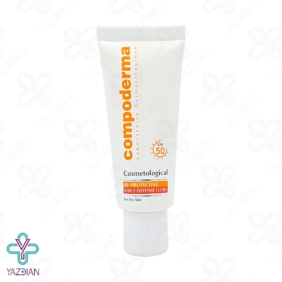 کرم ضد آفتاب هیدراته SPF50 پوست خشک و خیلی خشک کامپودرما - بی رنگ