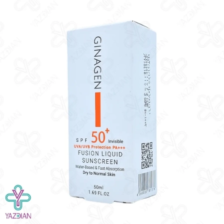 کرم ضد آفتاب SPF50 فیوژن واتر پوست خشک و معمولی ژیناژن – بی رنگ	