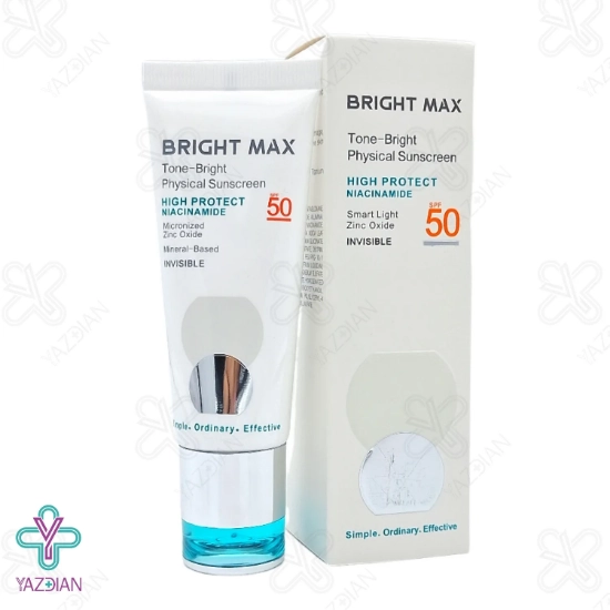 کرم ضد آفتاب SPF50 فیزیکال برایت مکس - بی رنگ	