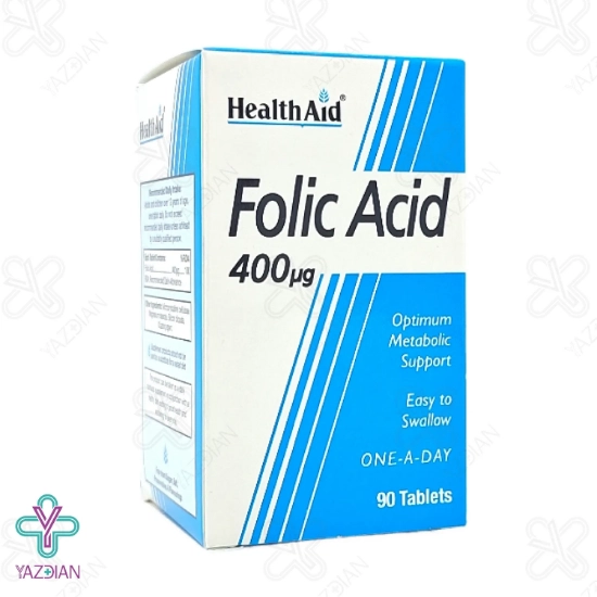 قرص فولیک اسید 400 میکروگرم هلث اید - 90 عددی	