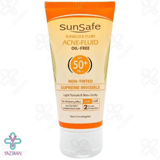 فلوئید ضد آفتاب فاقد چربی آکنئیک SPF 50 سان سیف - بی رنگ