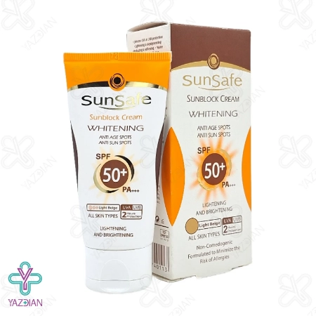 کرم ضد آفتاب روشن کننده SPF 50 سان سیف - بژ روشن	