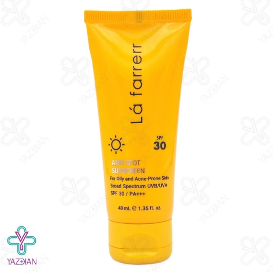 کرم ضد آفتاب و ضد لک SPF 30 لافارر پوست چرب - بی رنگ	