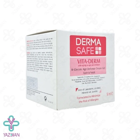کرم ژل ضد چروک و مغذی صورت و گردن ویتادرم درماسیف - 50 میلی لیتر	