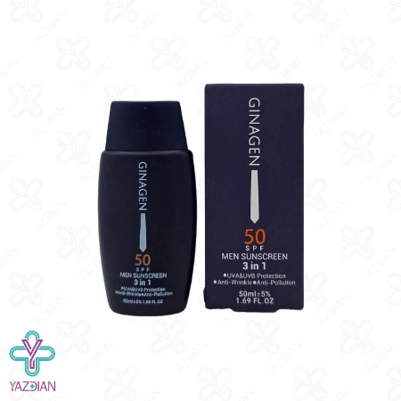 کرم ضد آفتاب SPF50 آقایان ژیناژن (3 در 1) - بی رنگ	