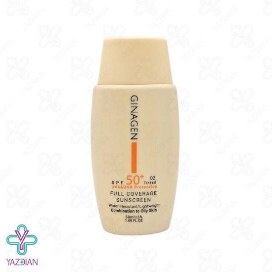 کرم ضد آفتاب SPF 50 پوست چرب ژیناژن - رنگی 02	
