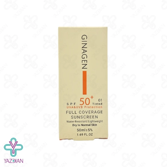 کرم ضد آفتاب SPF 50 پوست خشک ژیناژن - رنگی 01	