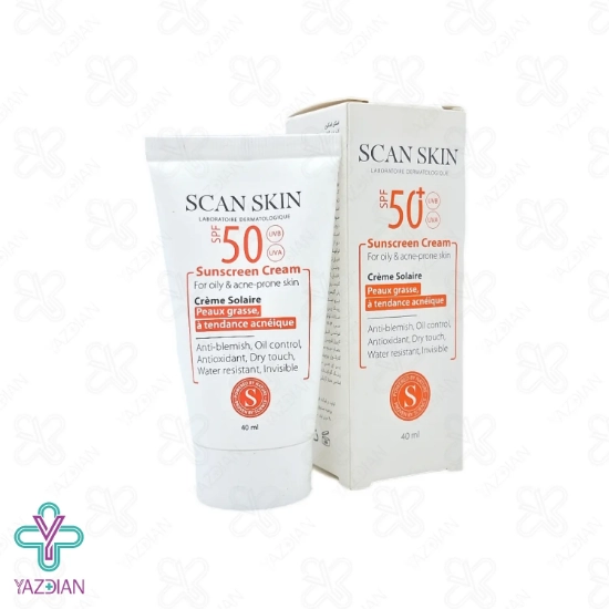 کرم ضد آفتاب SPF50 پوست چرب اسکن اسکین – بی رنگ	