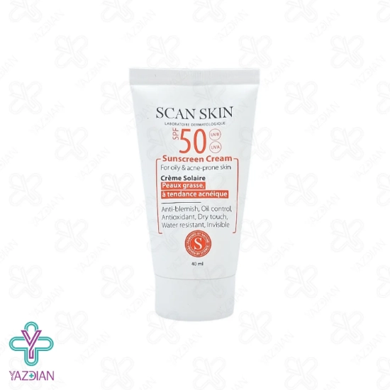 کرم ضد آفتاب SPF50 پوست چرب اسکن اسکین – بی رنگ	