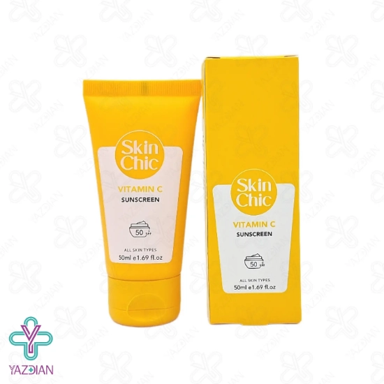 کرم ضد آفتاب SPF50 مرطوب کننده و روشن کننده اسکین شیک حاوی ویتامین ث – بی رنگ	