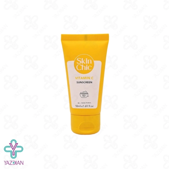کرم ضد آفتاب SPF50 مرطوب کننده و روشن کننده اسکین شیک حاوی ویتامین ث – بی رنگ	