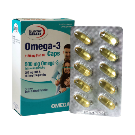 کپسول ژلاتینی امگا3 500 میلی گرم یوروویتال - 30 عددی