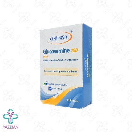 قرص گلوکزامین پلاس 750 میلی گرم سنتروویت - 30 عددی	