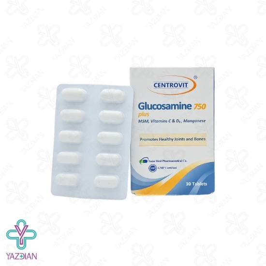 قرص گلوکزامین پلاس 750 میلی گرم سنتروویت - 30 عددی	