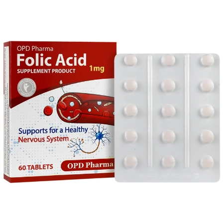 تصویر  قرص فولیک اسید 1 میلی گرم او پی دی فارما - 60 عددی